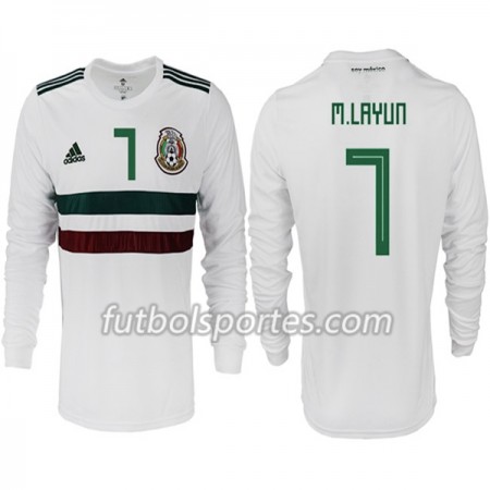 Camisetas México M. LAYUN 7 Segunda Equipacion Mundial 2018 Manga Larga